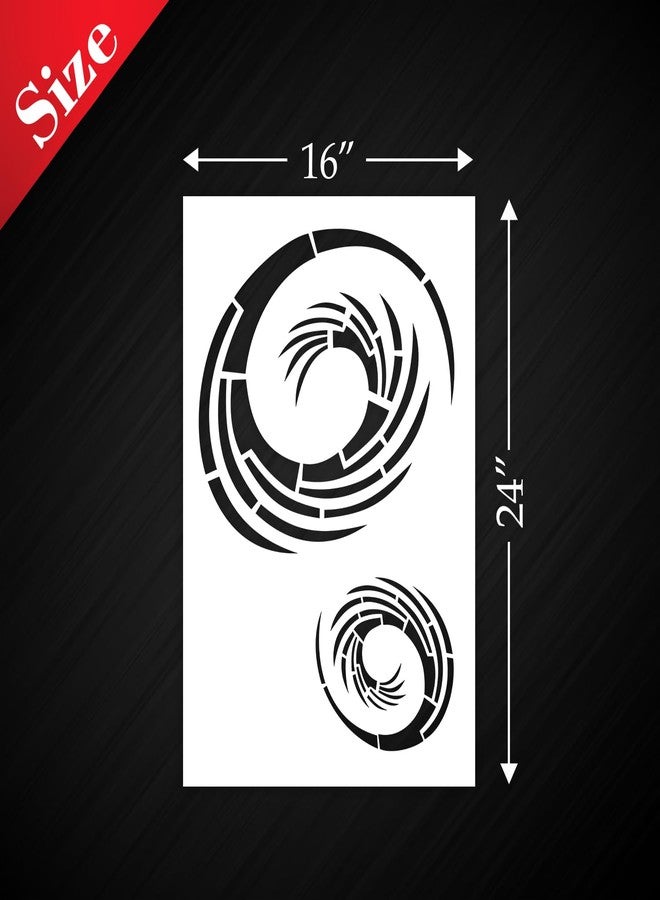 StenCart Stencil for Wall Painting Home Wind Swirl Reusable Wall Stencil Design for Wall Decoration(16inch x 24inch)-DIY Reusable Design Suitable for Home & Office (Pack of 1) - Image 2